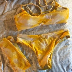 Yellow Tie-Dye Bikini Set